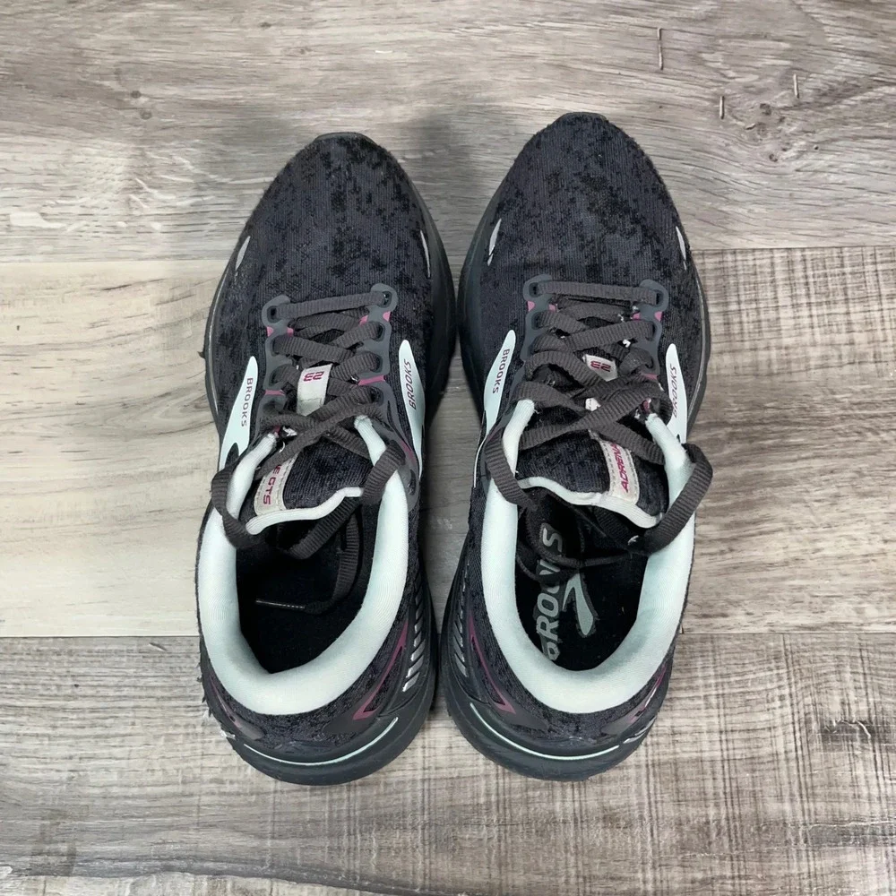 Brooks Adrenaline GTS 23 Running Shoes Womens 7 Support Sneakers Black Purple